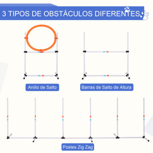 Conjunto de 3 Obstáculos de Entrenamiento para Perros de PE Blanco