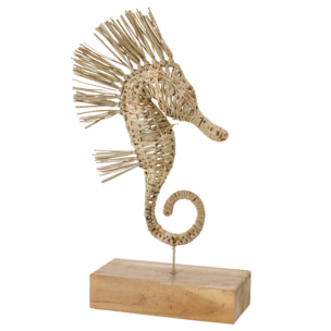 J-Line Hippocampe sur Pied - rotin - naturel - small