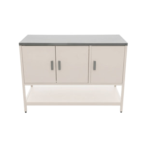 Cuisine extérieure 2 modules en acier inoxydable beige