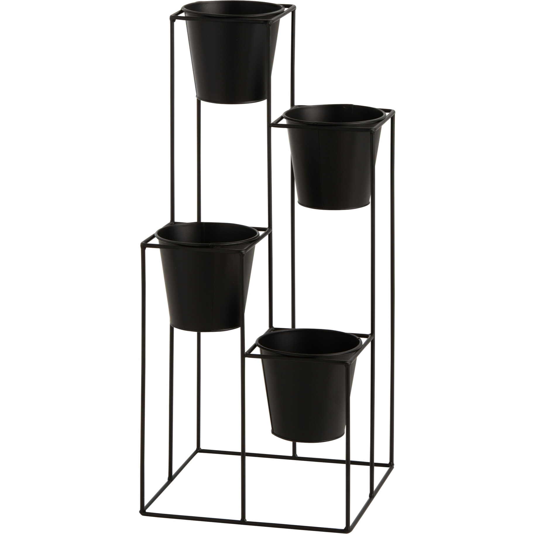 J-Line étagere suspendue Cachepot 4 Parties - métal -noir - small - Ø 31.00 cm