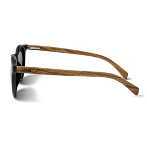 Gafas de sol OCEAN LIZARD WOOD - Madera negro y patillas marrón / Ahumada
