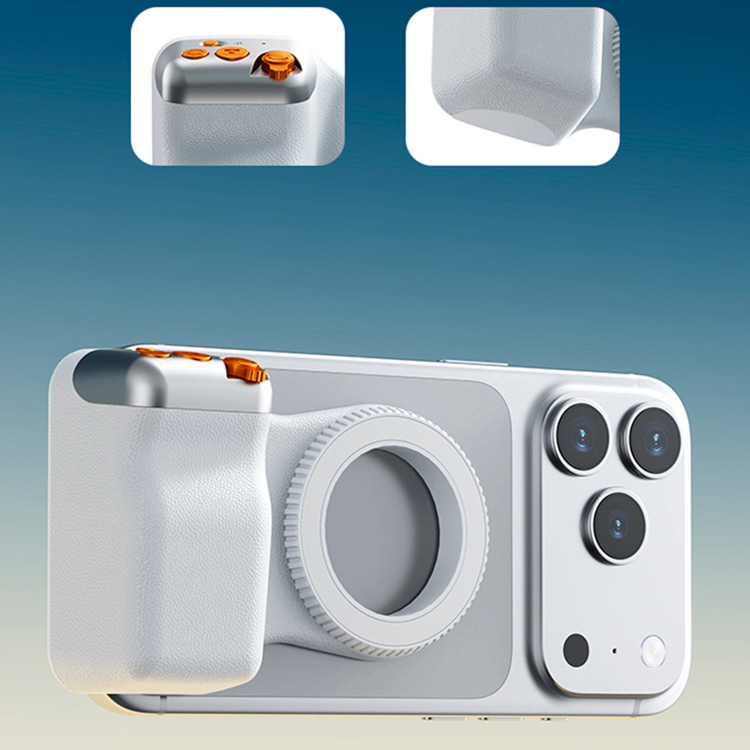 Mango fotográfico magnético para smartphone, control de zoom, botón selfie y disparador. Con conexión Bluetooth y anillo magnético incluido.