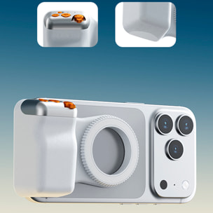 Mango fotográfico magnético para smartphone, control de zoom, botón selfie y disparador. Con conexión Bluetooth y anillo magnético incluido.