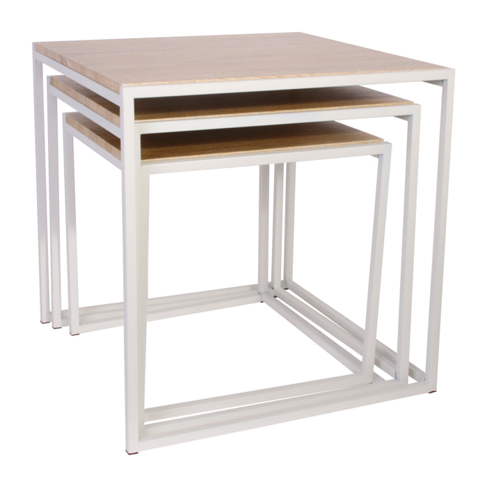 TABLES CARREES GIGOGNES BLANCHES X3