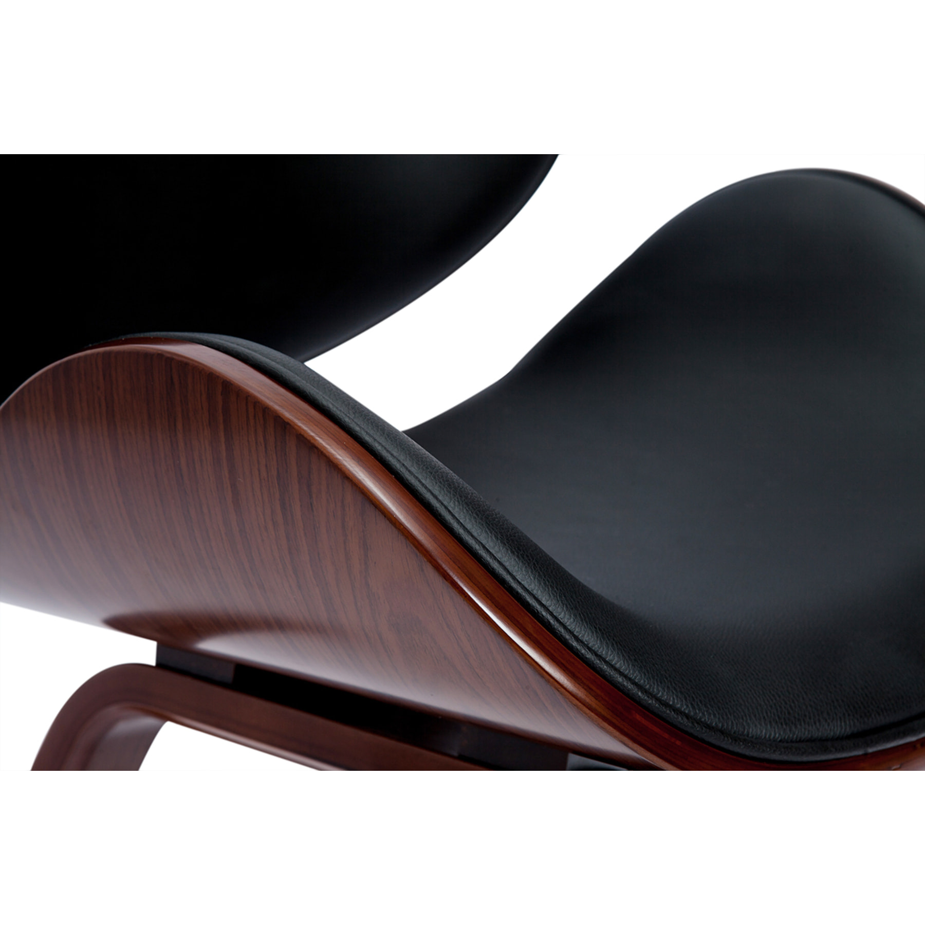 Chaise design noir et bois foncé noyer WALNUT