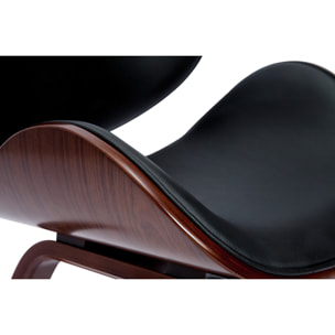 Chaise design noir et bois foncé noyer WALNUT