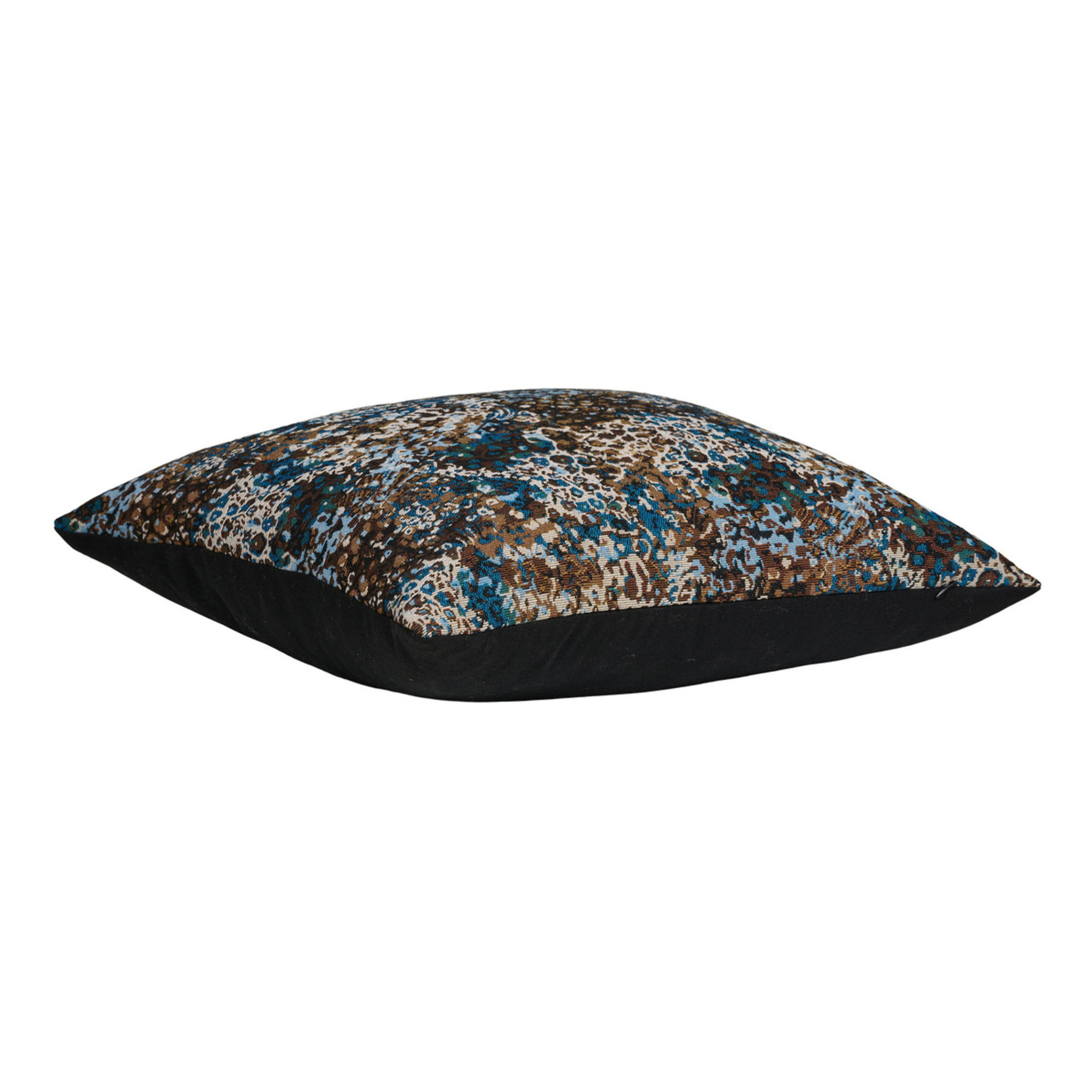 Cuscino Blossom in poliestere con stampa blue e marrone 45x45 cm