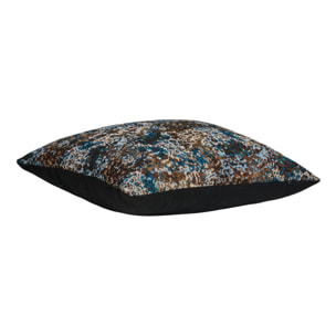 Cuscino Blossom in poliestere con stampa blue e marrone 45x45 cm