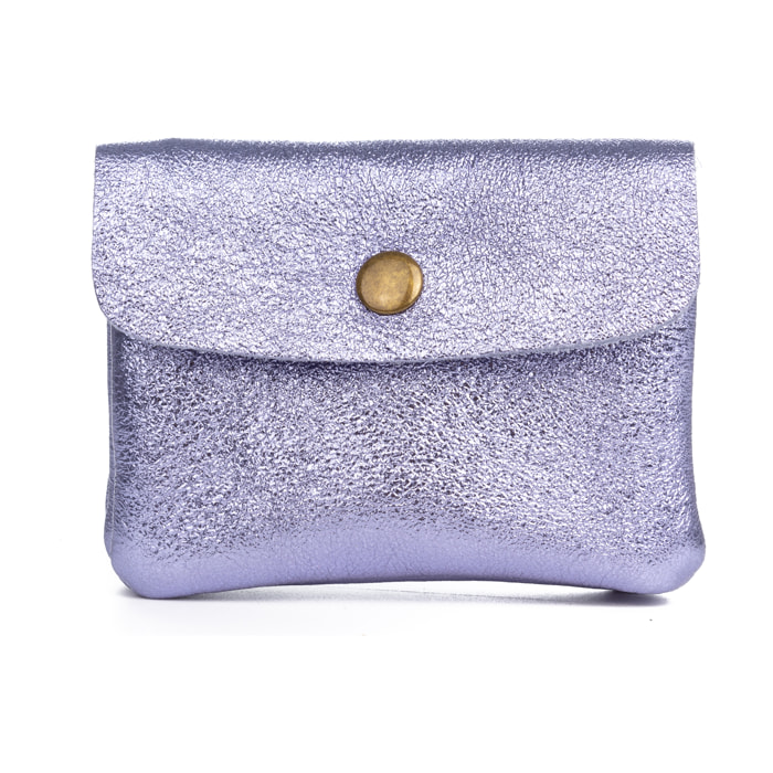 Alpignano monedero mujer. Piel auténtica Gamuza lacada brillante.