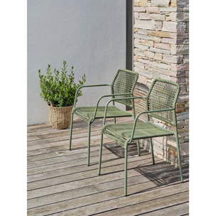 LOUISE - Ensemble repas de jardin 2 places en acier