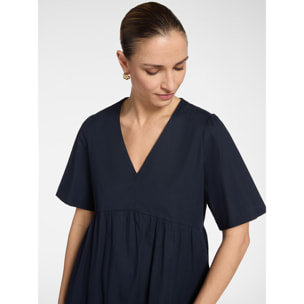 Elena Mirò - Vestito midi con volants - Blu