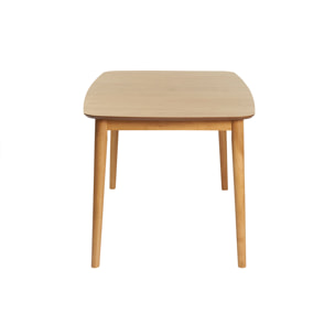 Table extensible rallonges intégrées rectangulaire en bois clair chêne L180-220 cm EGO