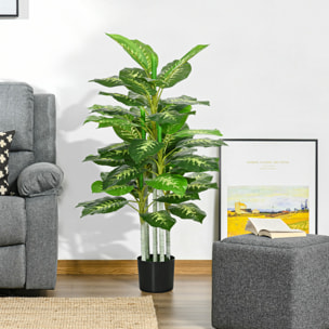 Árbol Artificial de Perenne 120 cm Planta Artificial Decorativa Grande Decoración para Hogar Oficina Balcón Dormitorio Verde