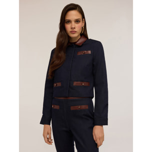 Motivi - Giacca in denim con inserti - Blu