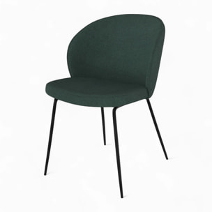 Pack 4 chaises en tissu bouclé jaune et vert - Groom