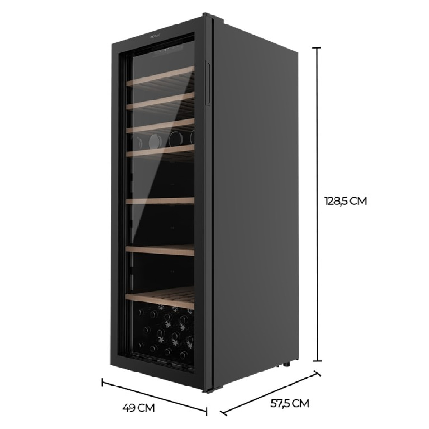 Cecotec Vinoteca de 98 Botellas Bolero GrandSommelier B98Black. 203 L Sistema Co