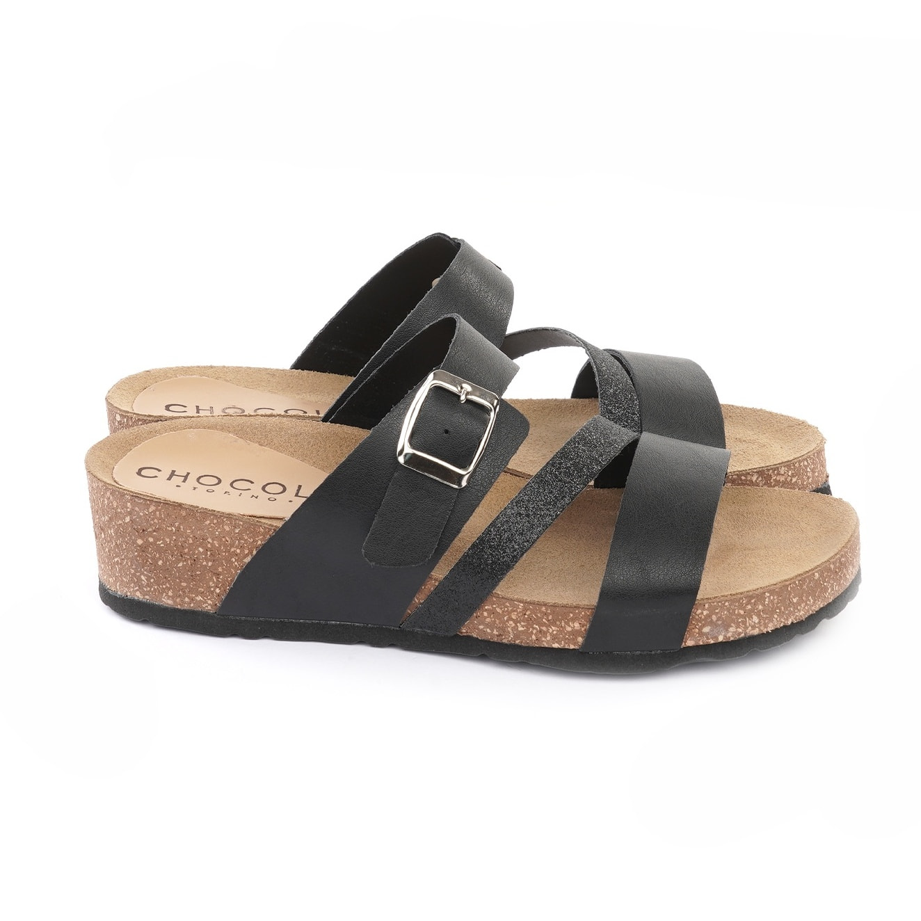 SANDALO BIO ZEPPA DOPPIA FASCIA NERO