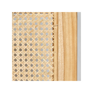 Tête de lit 160 cm en bois de teck et rotin style exotique - LINA