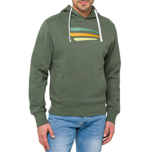 Felpa BALIAN con cappuccio in cotone Verde Militare
