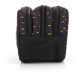 Estuche triple Gabol VIRTUAL negro y resistente al agua