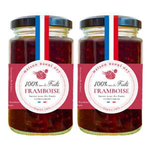 2 x Confiture de Framboise 100% - 2x270g - France - Raoul Gey