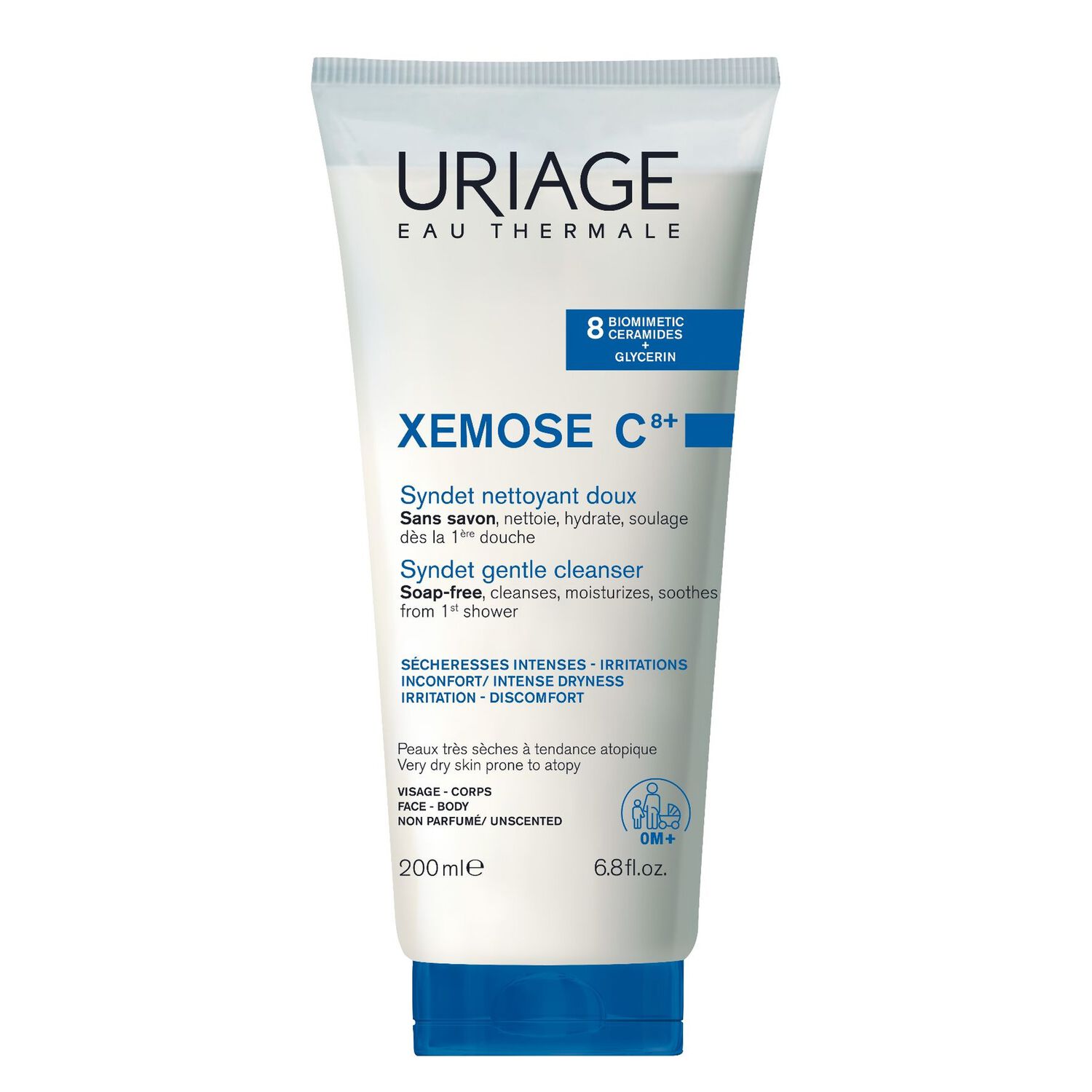 Xémose C8+ - Syndet Nettoyant Doux - Gel-Crème Nettoie, Apaise & Protège