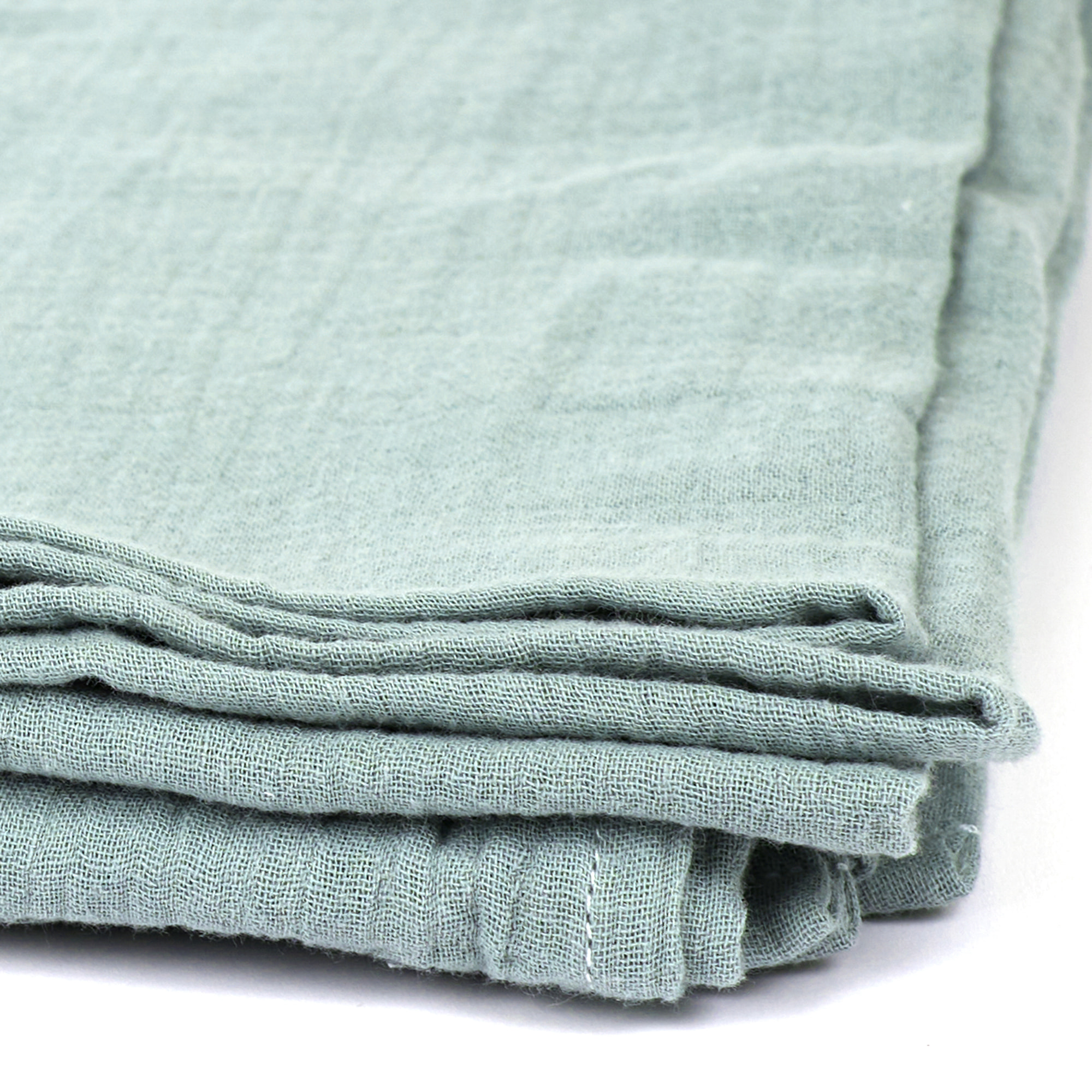 Plaid Gaze De Coton Vert Givre 120x150cm