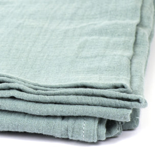 Plaid Gaze De Coton Vert Givre 120x150cm