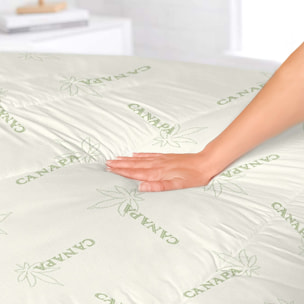 TOPPER TRAPUNTATO CANAPA CON ELASTICI - Made in Italy