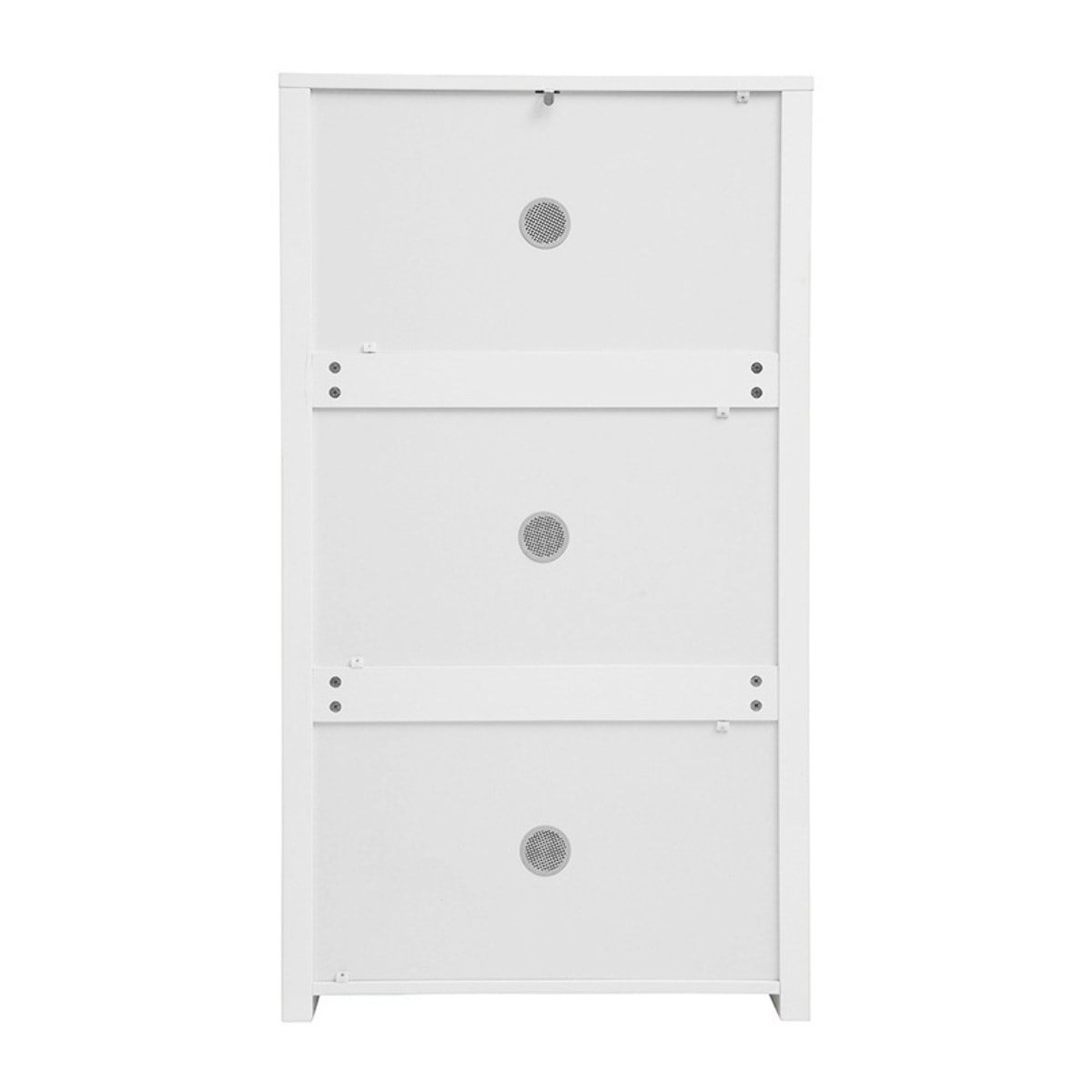 Meuble à chaussures 3 portes finition blanc laqué brillant L68 cm KIRK