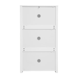 Meuble à chaussures 3 portes finition blanc laqué brillant L68 cm KIRK
