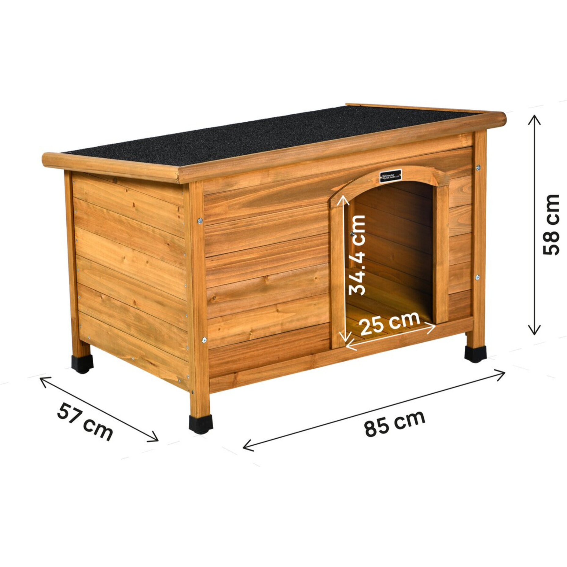 Niche pour chien en bois "Max" - 85 x 57 x 58 cm - Marron