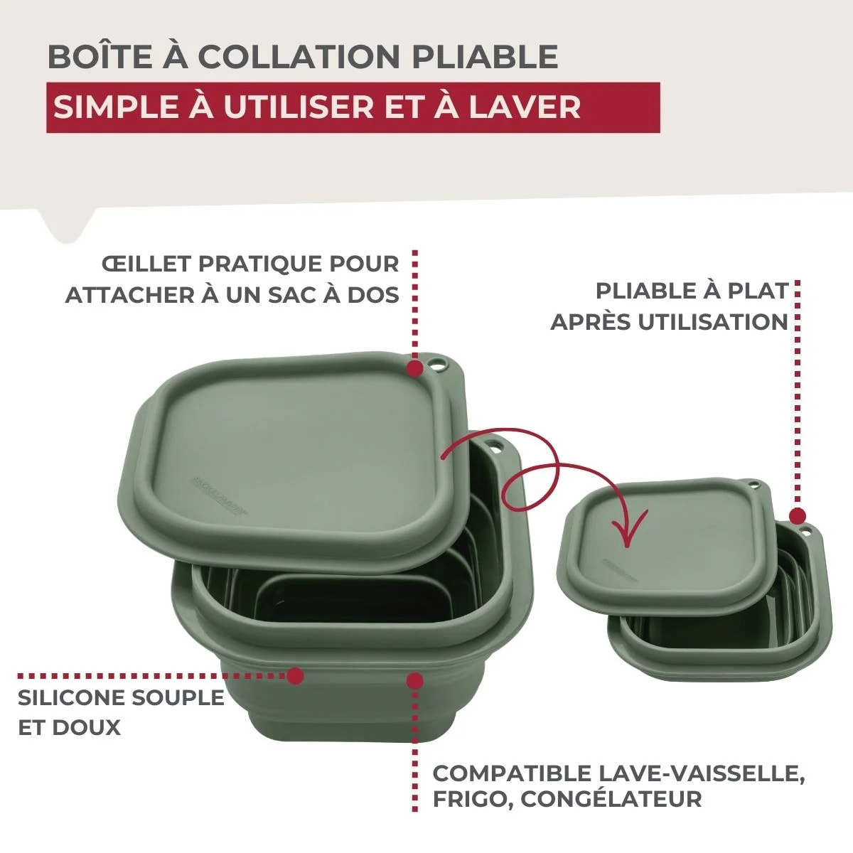 Lot de 2 boîtes hermétiques 13 cl avec 3 boîtes hermétiques Fackelmann Storage
