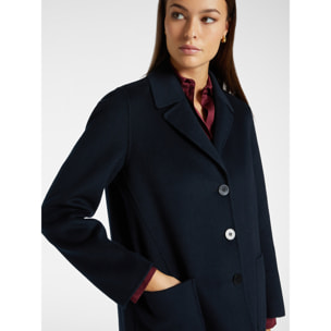 Elena Mirò - Cappotto sartoriale in tessuto double - Blu