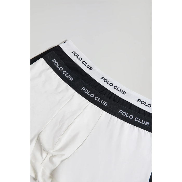 Pack de dos boxers blanco y negro con logotipo Polo Club