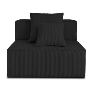 Colombine - module d'assise - en velours côtelé - Noir