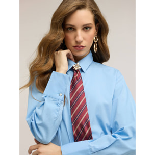 Motivi - Camisa de popelín con corbata - Light - blue
