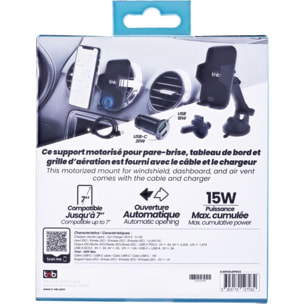 Support smartphone TNB voiture motorisé 3 en 1 avec chargeur