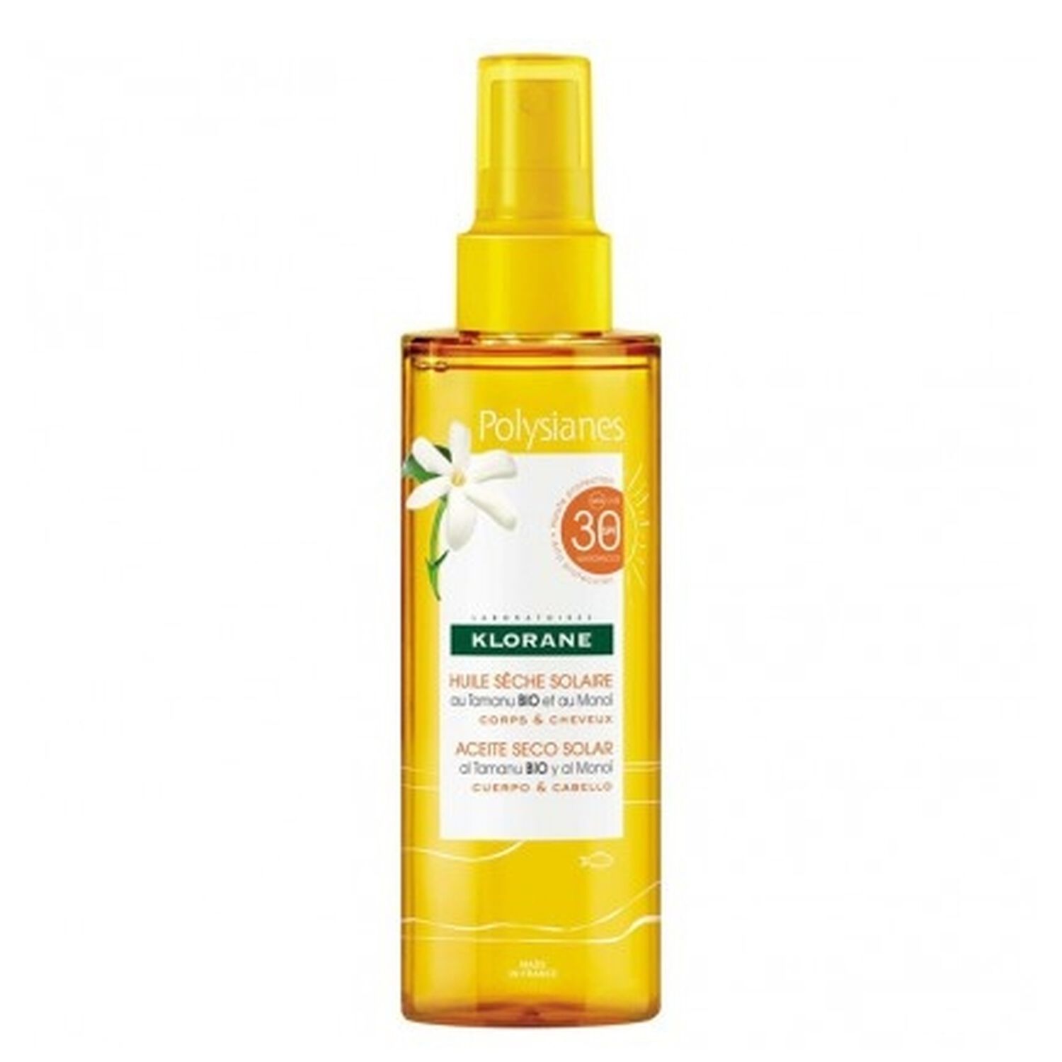 Monoi et Tamanu Bio  - Huile Sèche Solaire SPF 30 - 200 ml