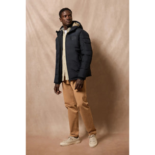 Chaqueta St Moritz azul marino acolchada de capucha fija y detalles Polo Club