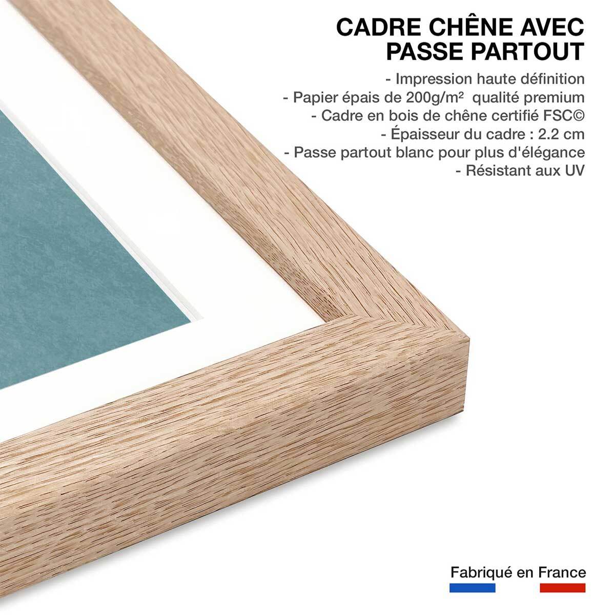 Affiche paysage Silence et gratitude Affiche sous cadre bois