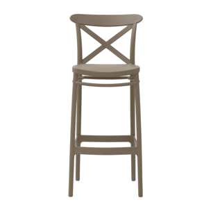 Set di 4 sgabelli LIVERPOOL in polipropilene tortora