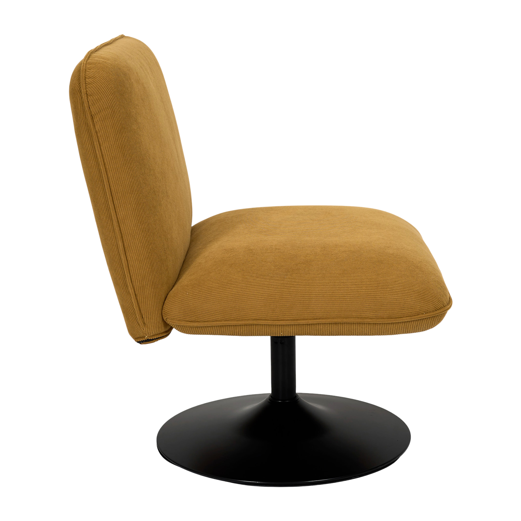 Fauteuil - HOME DECO FACTORY - Jules - Pivotant - Velours Côtelé - Jaune