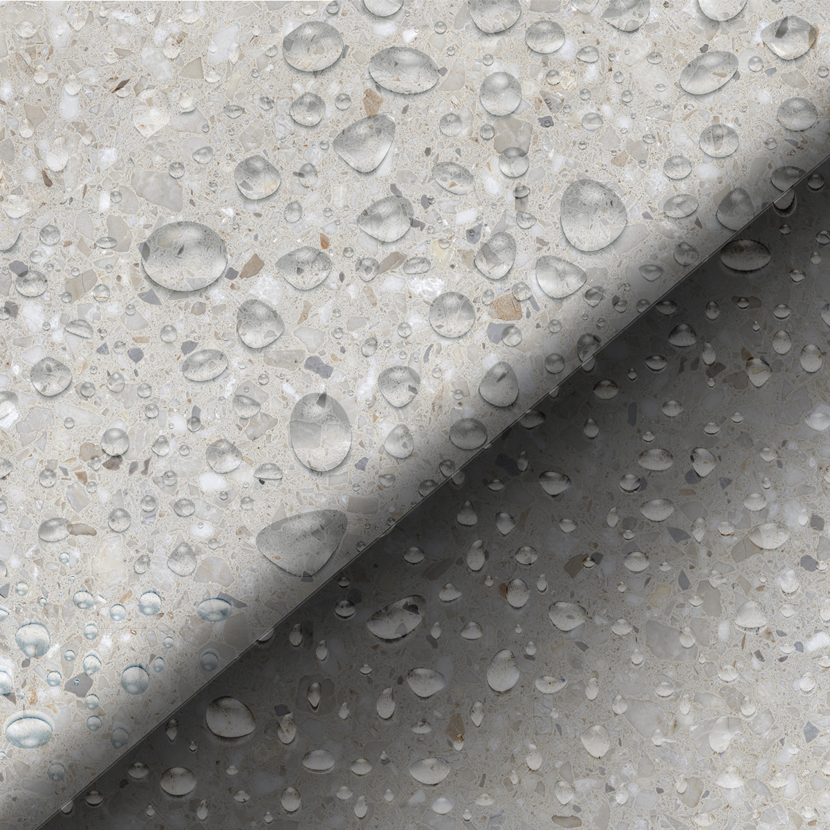 Sticker crédence adhésive - TERRAZZO GRIS BLANC - 60x200cm