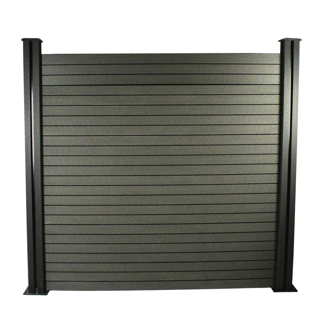 Kit Clôture 8 x 1.6m composite - Kit de fixation offert - Gris foncé