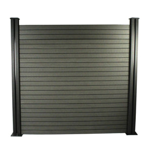 Kit Clôture 8 x 1.6m composite - Kit de fixation offert - Gris foncé