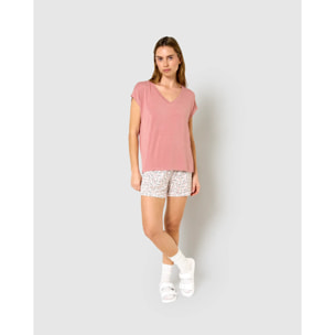 Pijama corto viscosa merchi rosa