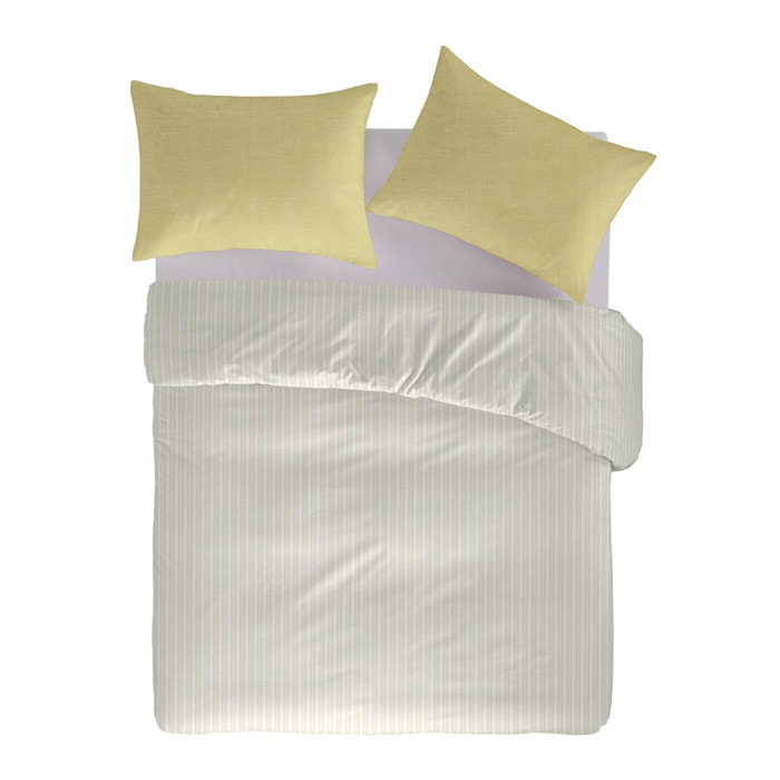 Housse de couette KERALA en 100% percale de coton organic- jaune clair - vendue seule