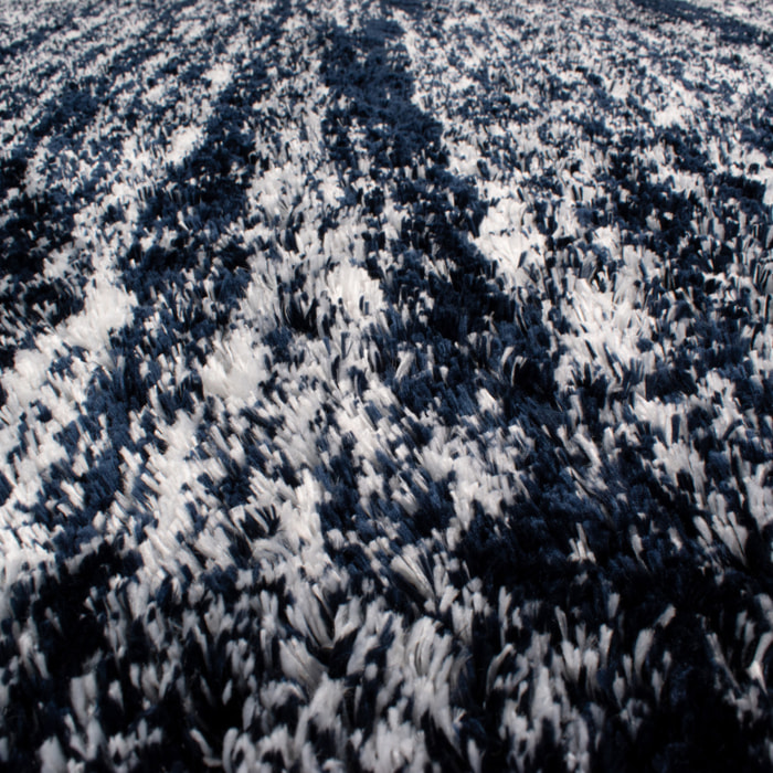 Oslo - tapis salon à poils longs abstrait bleu