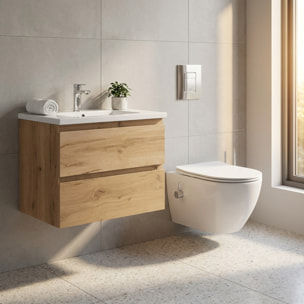Fusion WC japonais suspendu sans bride, chasse d'eau Vortex + abattant SoftClose, blanc (SATFUS11BFC)